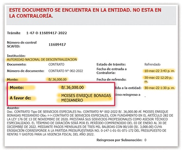 $36,000 más para Moisés Bonagas Medianero; el hijo de la rectora de la Unachi