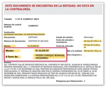 $36,000 más para Moisés Bonagas Medianero; el hijo de la rectora de la Unachi