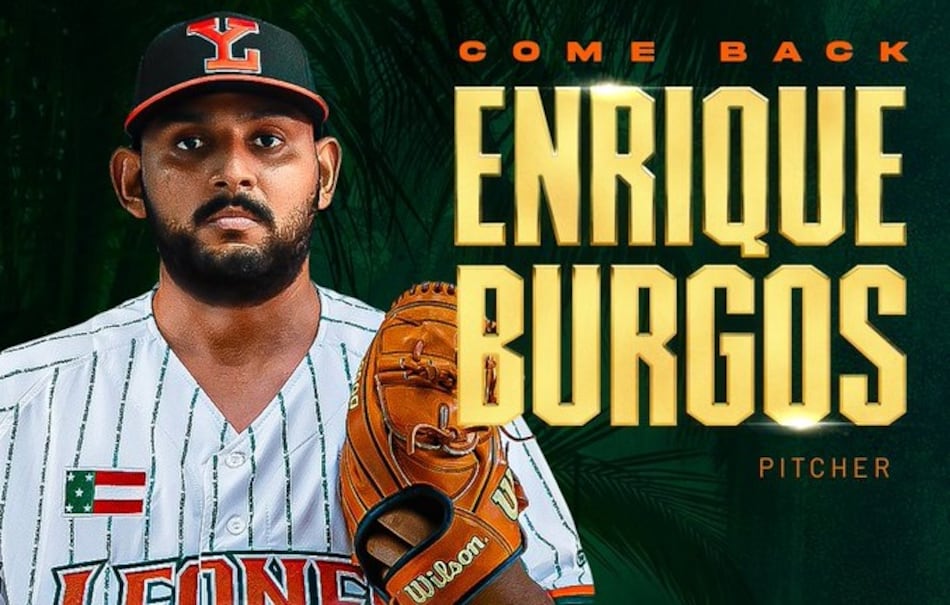 Enrique Burgos Jr. regresa a los Leones de Yucatán para la próxima temporada de la LMB