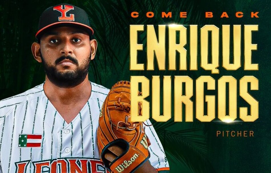 Enrique Burgos Jr. regresa a los Leones de Yucatán para la próxima temporada de la LMB