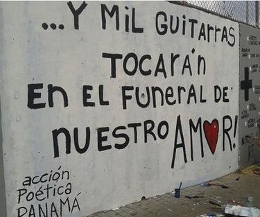 Poesía suelta en las paredes de la ciudad