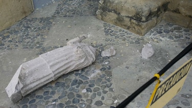 Vandalizan fachada de iglesia Nuestra Señora de la Merced