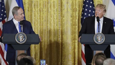 Donald Trump recibe a Benjamin Netanyahu en la Casa Blanca