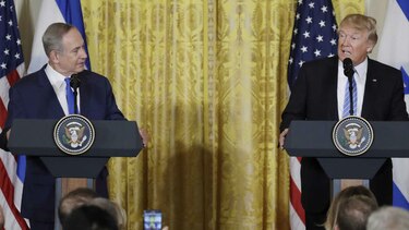 Donald Trump recibe a Benjamin Netanyahu en la Casa Blanca