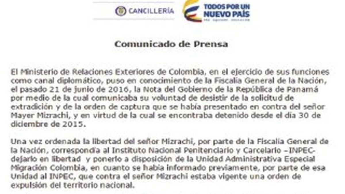 Colombia tiene la obligación legal de expulsar a Mizrachi