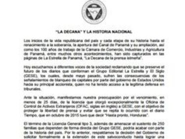 Cámara de Comercio insta a Waked a hacer lo 'necesario' para salvar la editorial GESE