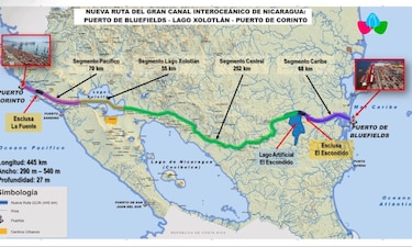 El proyecto del canal de Nicaragua costaría $64,500 millones y sería más largo que el de Panamá