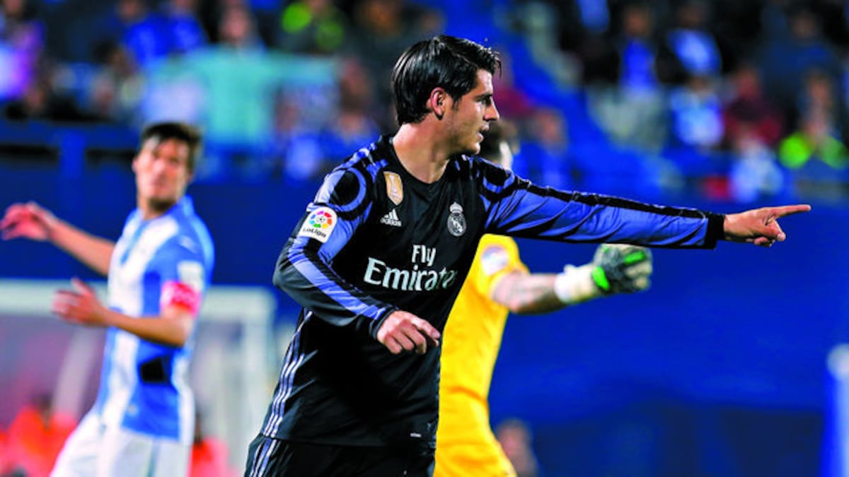 Álvaro Morata celebra uno de sus goles.