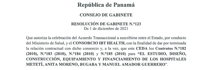 IBT: $68.7 millones en indemnizaciones sin completar proyectos