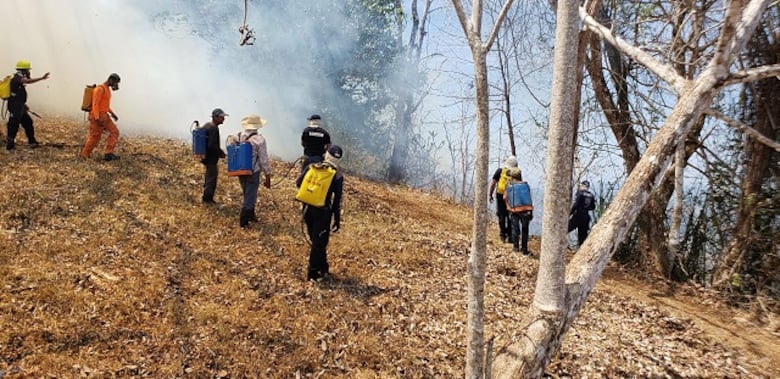 Incendio forestal acaba con 300 hectáreas de la meseta de Chorcha; falta 40% del fuego por controlar