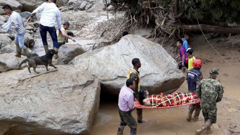 Avalancha en el sur de Colombia deja 112 muertos