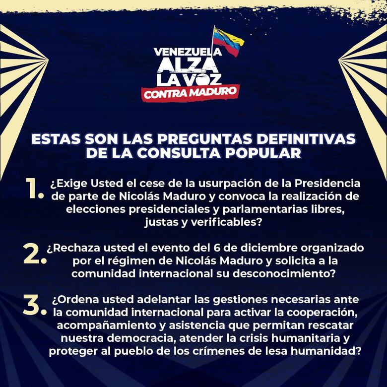 Venezolanos buscan oxígeno para la lucha democrática con nueva consulta popular