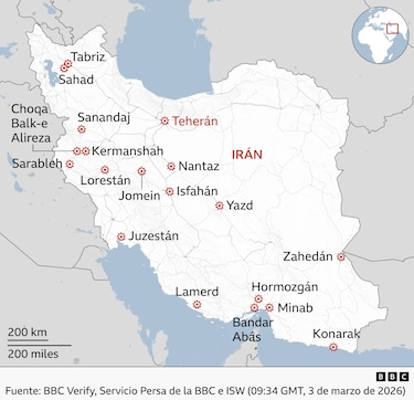 Los mapas que muestran el impacto en Medio Oriente del conflicto entre Israel y Estados Unidos e Irán
