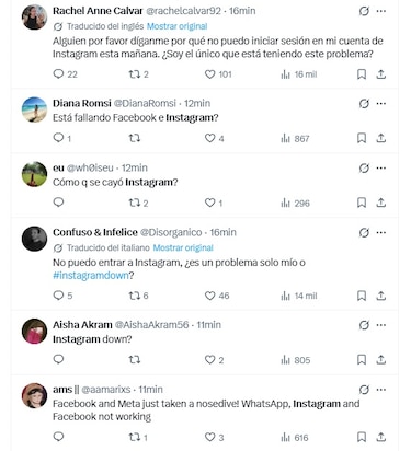 Caída mundial de Meta: Usuarios reportaron fallas masivas en los servicios de Facebook e Instagram