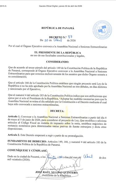 Convocan a la Asamblea a sesiones extraordinarias para debatir ley de ‘sustancia económica’
