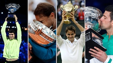 Carlos Alcaraz y el reto de alcanzar a Federer, Nadal y Djokovic