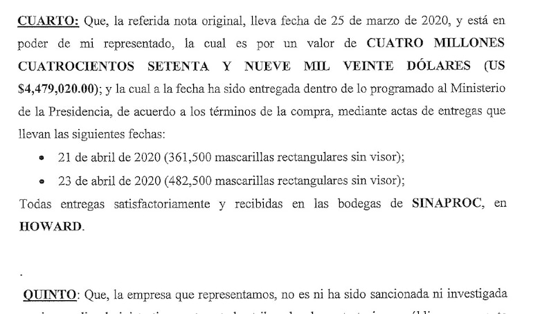 Ministerio de Salud rechazó las mascarillas y guantes de Security Equipment Inc.
