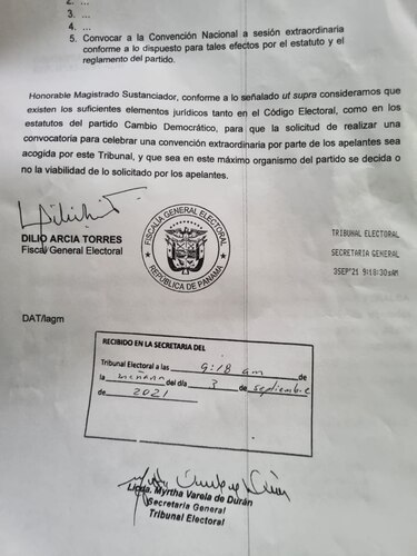 Fiscal Electoral considera que se puede celebrar la convención extraordinaria para renovar directiva de CD