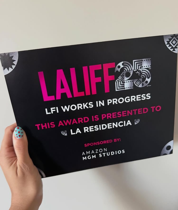 La Residencia ganó el LFI Works in Progress Finishing Fund, otorgado por el Latino Film Institute en el marco del Los Angeles Latino International Film Festival, en colaboración con Amazon MGM Studios.