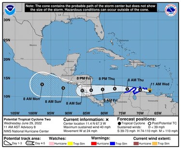 Evento ciclónico tropical estaría pasando cerca de Panamá este viernes, anuncia Etesa