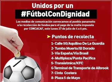 Medios de comunicación de Panamá harán colecta para apoyar a la Selección