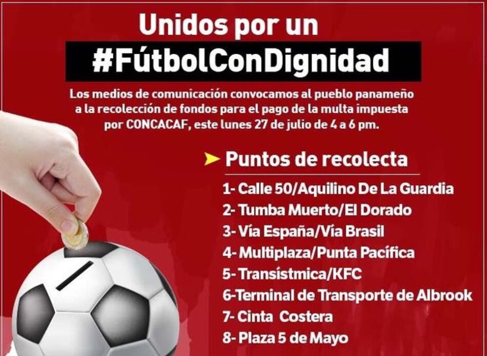 Medios de comunicación de Panamá harán colecta para apoyar a la Selección