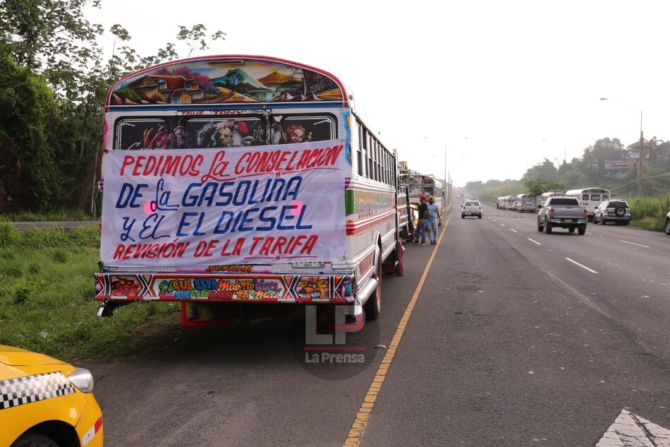 Se levanta paro de transporte en Panamá Oeste; Cortizo debe darles respuesta el jueves 28