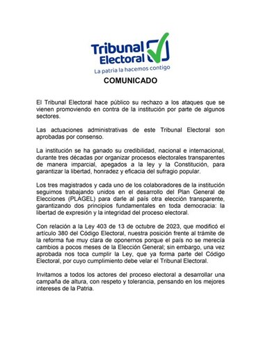 El Tribunal Electoral no demandará la nueva ley del residuo