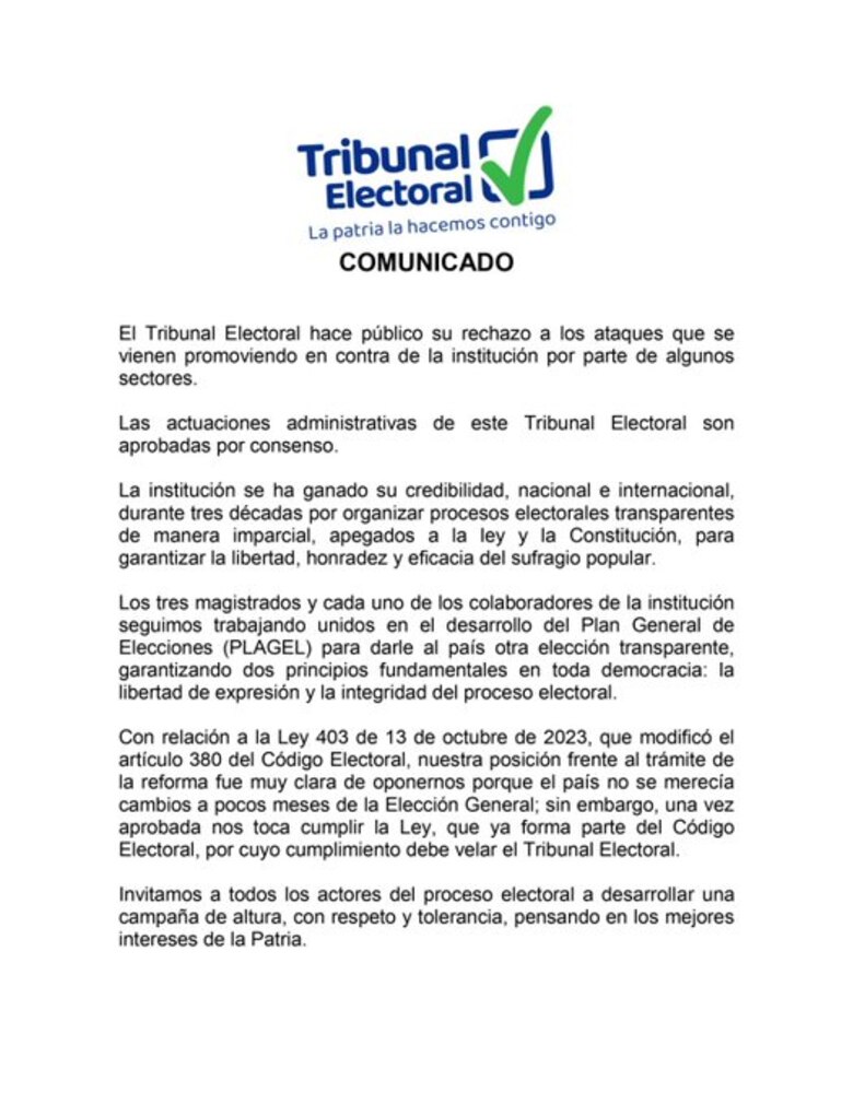 El Tribunal Electoral no demandará la nueva ley del residuo