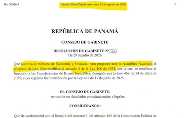 Gabinete autoriza a Chapman a presentar ante la Asamblea reforma al ITBI de viviendas nuevas