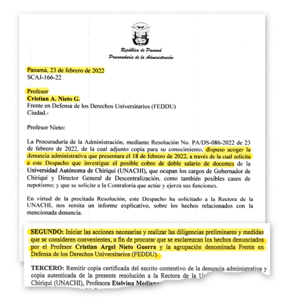 Procuraduría de la Administración inicia investigación en la Unachi