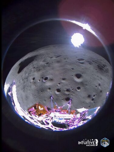 El módulo Odiseo envía sus primeras imágenes desde la Luna