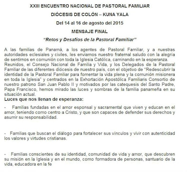 Iglesia católica de Panamá cree que parejas que solo se casan por lo civil son una 'sombra que vive la familia'