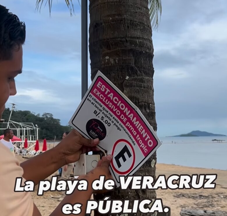 ‘La playa en Veracruz es pública’, alcaldía de Arraiján quita letreros que limitaba los estacionamientos