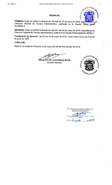 La Presidencia suspende el manual de reclutamiento de la carrera administrativa