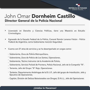 Cortizo designa a John Dornheim como nuevo director de la Policía Nacional