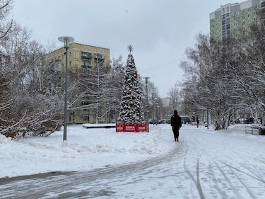 La primera gran nevada del invierno cubre la ciudad de Moscú