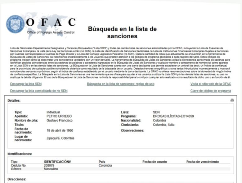 Estados Unidos incluye al presidente Petro en la lista OFAC tras acusarlo de ‘líder del narcotráfico’