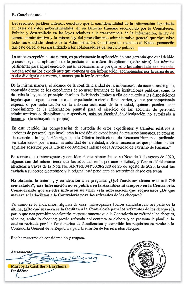 Asamblea Nacional se niega a entregar informes de planilla ‘cashback’