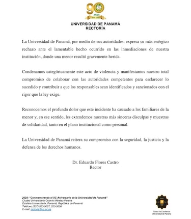Rector de la UP reafirma compromiso para esclarecer agresión a menor durante protesta