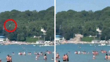 El impactante momento en el que un dron ucraniano explota en una playa del mar Negro: hay al menos 7 muertos y 40 heridos