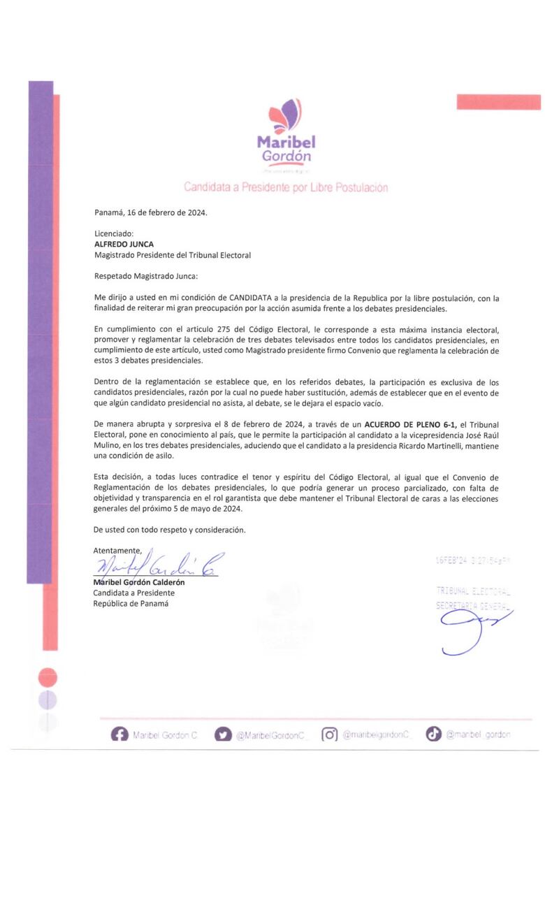 Gordón asegura que la participación de Mulino en debates presidenciales contradice las normas electorales