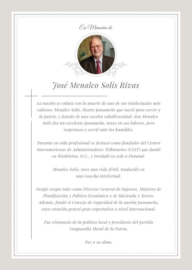 Fallece el dirigente político José Menalco Solís