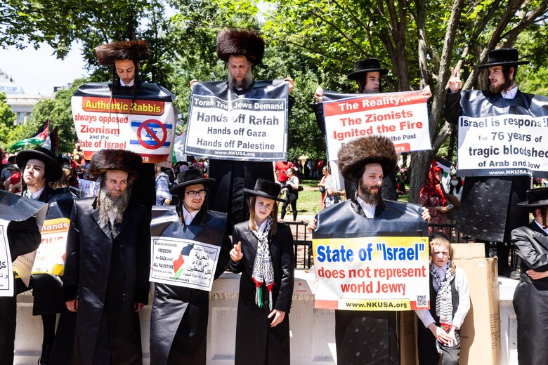 Protesta propalestina rodea la Casa Blanca con una ‘línea roja del pueblo’