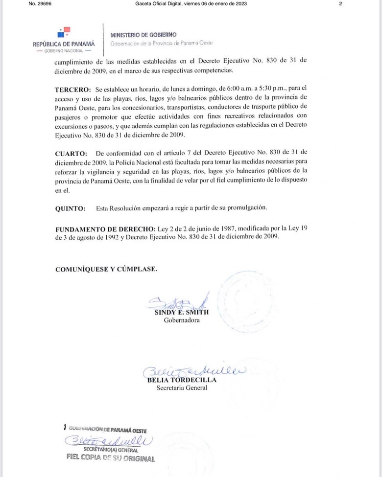 Derogan parcialmente resolución sobre horario en las playas; pero restricción sí aplicará para paseos en buses