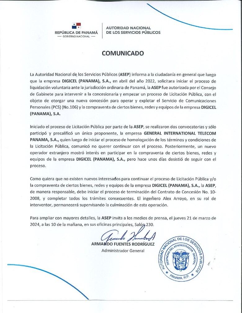 Clientes de Digicel tienen 30 días para migrar a otras operadoras, ante el cierre de la empresa