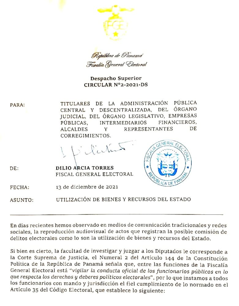 Clientelismo político solo genera una circular oficial