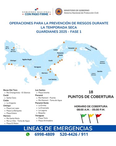 Sinaproc inicia operativo de vigilancia en playas y ríos este 25 de diciembre; mira las áreas de cobertura