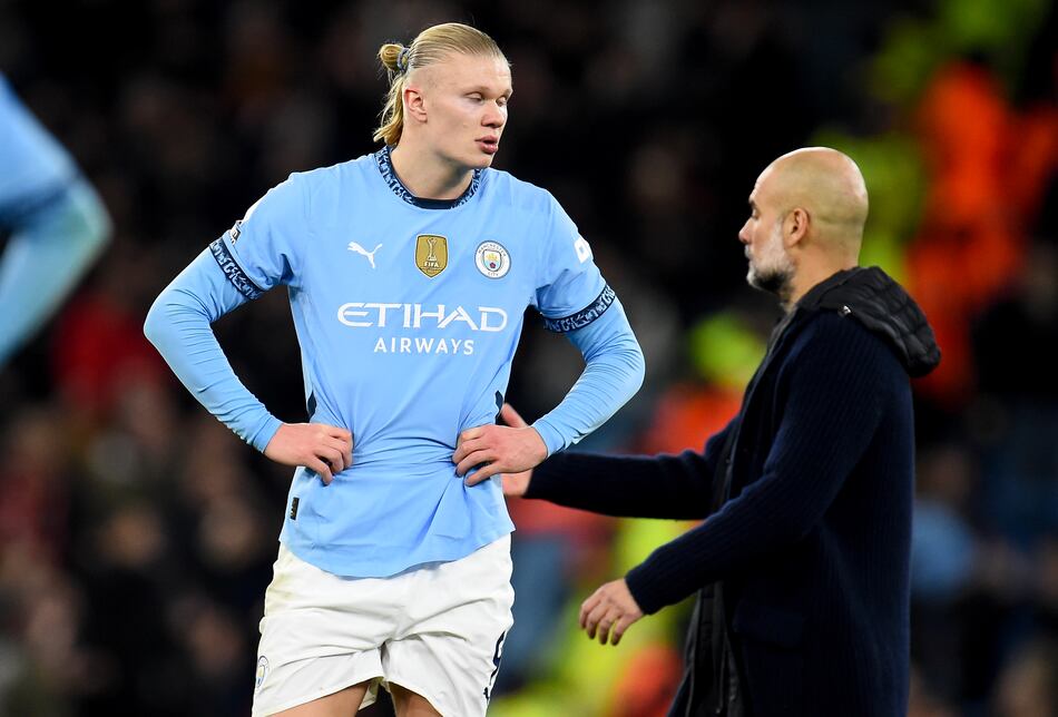 Pep Guardiola defiende a Erling Haaland por el mal momento del Manchester City