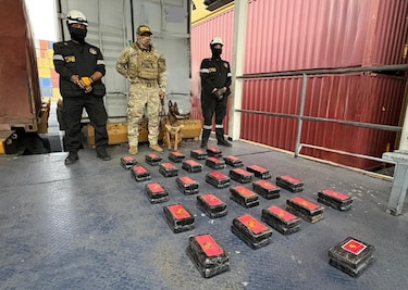 Decomisan 102 paquetes de droga en dos contenedores con destino a Australia